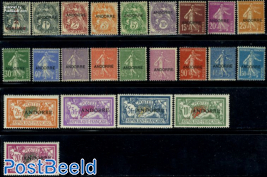 Overprints on French stamps 23v