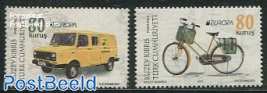 Europa, postal transport 2v (with part of background picture)