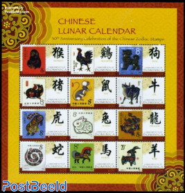 30 years Chinese Zodiac stamps 12v m/s