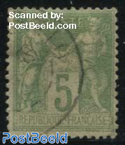 5c, Type I, Stamp out of set