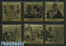 Pope metal stamps 6v
