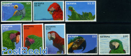 South American parrots 8v