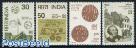 India 80 stamp exposition 4v