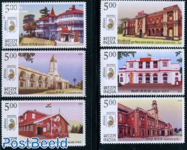 Postal buildings 6v
