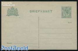 Postcard 3c on green paper, dividing line under F