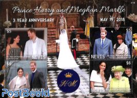 Prince Harry & Meghan wedding 3rd anniv. 4v m/s