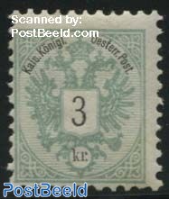 3Kr, Perf. 10.5, Stamp out of set