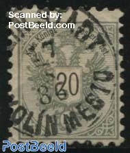 20Kr, Perf. 9.5, Stamp out of set
