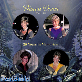Princess Diana, 20 Years in Memoriam 4v m/s