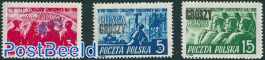 Trade Union Congress 3V with Groszy overprints