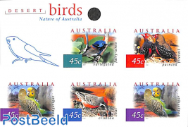 Desert birds sheet of 5