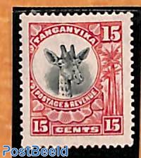 Tanganyika, 15c, Stamp out of set