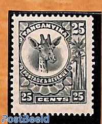Tanganyika, 25c, Stamp out of set