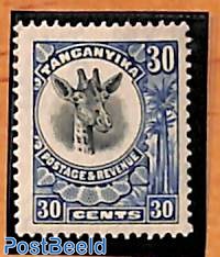 Tanganyika, 30c, Stamp out of set
