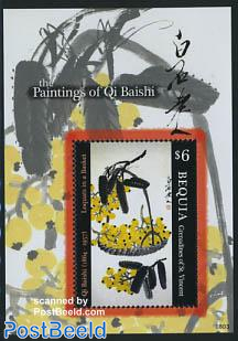 Bequia, Qi Baishi paintings s/s