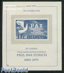 Phil-Pax Zurich s/s (no postal value)