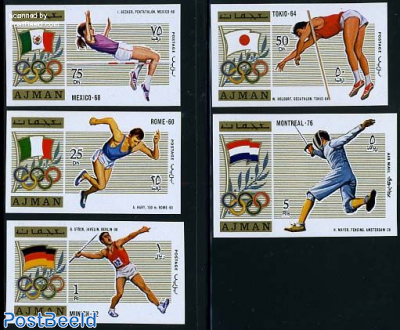 Olympic Athletic winners 5v imperforated