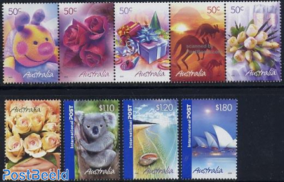 Greeting stamps 9v (4v+[::::])