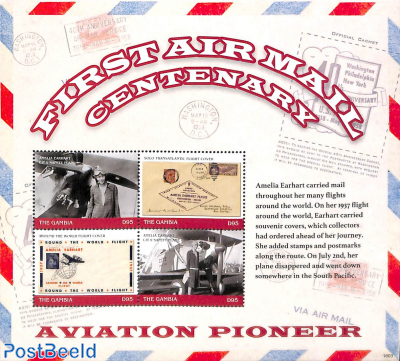First Air Mail Centenary 4v m/s