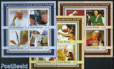 Pope John Paul II 12v (3 minisheets)