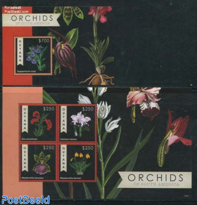 Orchids of South America 2 s/s