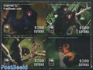 WWF, Guiana Spider Monkey 4v [+] or [:::]