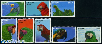 South American parrots 8v