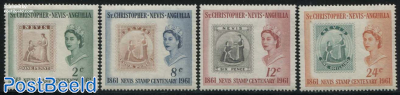Nevis stamp centenary 4v