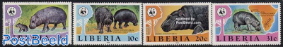 WWF, pygmy Hippopotamus 4v, Rubens painting