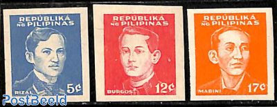 National heroes 3v imperforated