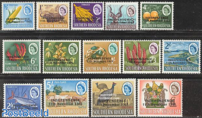 Definitives, overprinted on South.Rh. stamps 14v