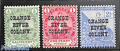 Orange River Colony overprints 3v
