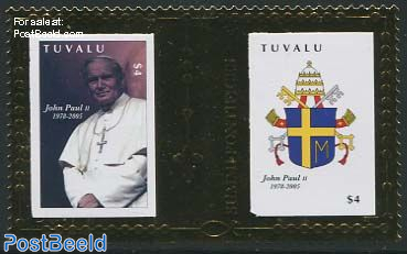 Pope John Paul II 1v, gold