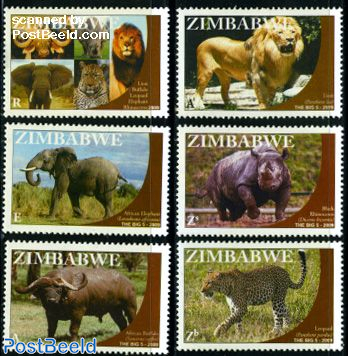 The big five of Zimbabwe 6v